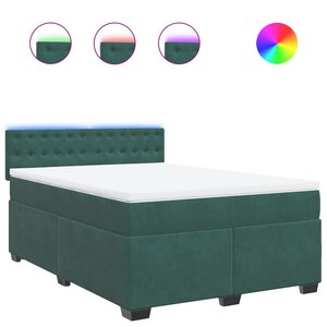 vidaXL Sommier à lattes de lit et matelas Vert foncé 160x200cm Velours
