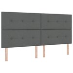 lit box spring vidaXL avec matelas et LED gris foncé 200x200 cm en tissu