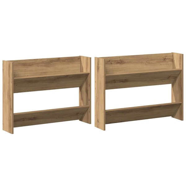 vidaXL Cabinets à chaussures muraux avec étagère 2 Pièces chêne artisanal