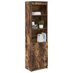 vidaXL Buffet haut chêne fumé 50x35x180 cm bois d'ingénierie