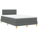 vidaXL Lit à ressort LED avec matelas Gris foncé 120 x 200 cm tissu