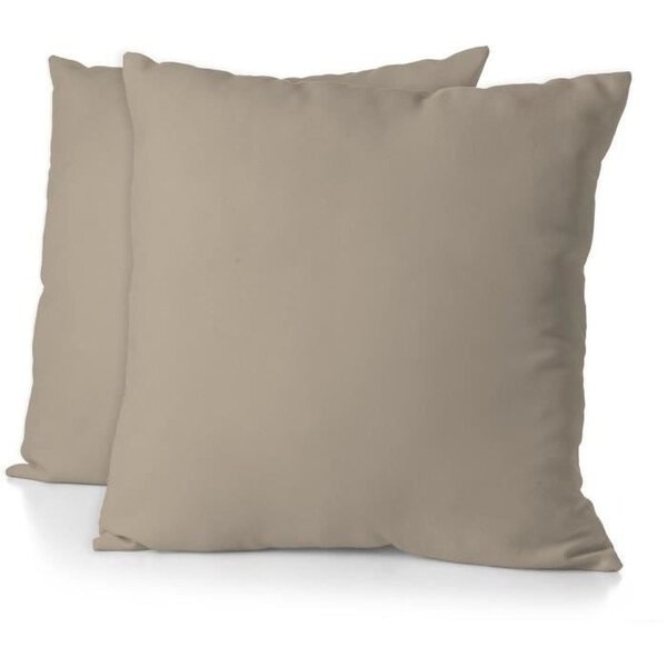 2 taies d'oreiller microfibre 82 g - 63 x 63 cm - Beige