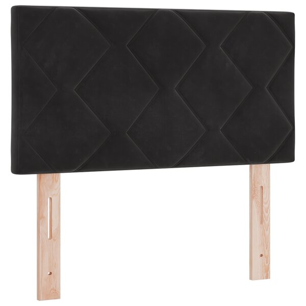 vidaXL Tête de Lit LED Noire Ensemble de 2 Noir Tissu et bois 80 cm