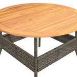 vidaXL Salon de jardin 2 Pièces avec coussins Gris Résine tressée