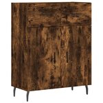 vidaXL Buffet haut Chêne fumé 69 5x34x180 cm Bois d'ingénierie