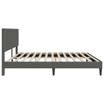 vidaXL Cadre de lit Gris foncé 200 x 200 cm Tissu en velours côtelé