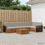 vidaXL Ensemble de canapés d'extérieur 6 pc Naturel et gris clair