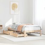 vidaXL Cadre de lit avec tiroirs sans matelas 90x190 cm