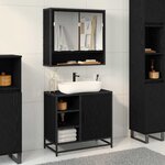 vidaXL Cabinet de salle de bain avec porte Chêne noir 65 x 33 x 60 cm