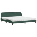 vidaXL Lit avec matelas vert foncé 200x200 cm velours