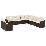 vidaXL Salon de jardin et coussins 11 Pièces marron résine tressée