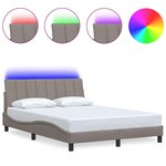 vidaXL Cadre de lit sans matelas taupe 140x200 cm tissu