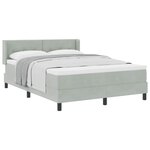 vidaXL Lit à ressorts avec matelas Gris clair 200 x 160 cm Polyester