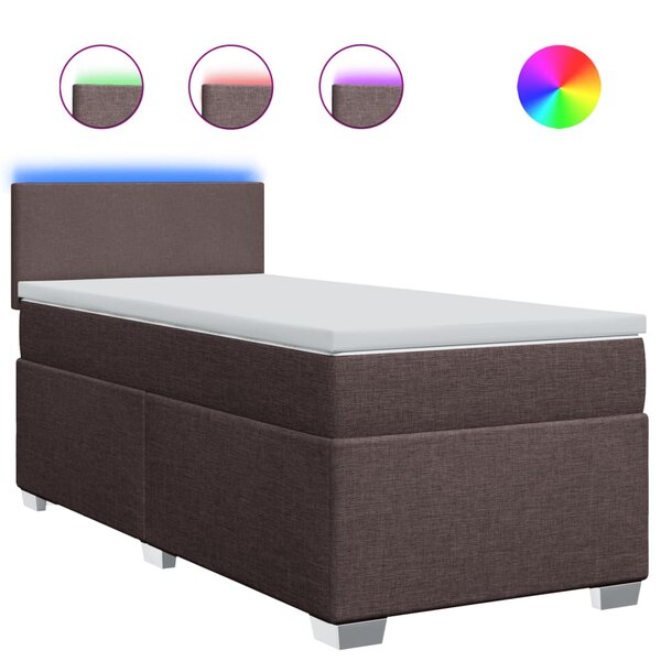 vidaXL Sommier à lattes de lit avec matelas Marron foncé 90x200 cm