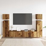 vidaXL Ensemble de meuble TV mural 8 Pièces vieux bois bois d'ingénierie