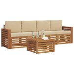 vidaXL Ensemble de canapés d'extérieur 5 Pièces Naturel et Beige