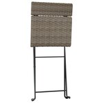 vidaXL Chaises de bistrot pliantes lot de 4 Gris Résine tressée acier