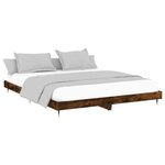 vidaXL Cadre de lit sans matelas chêne fumé 200x200 cm bois ingénierie