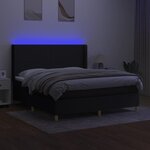 vidaXL Sommier à lattes de lit matelas et LED Noir 180x200 cm Tissu