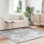 vidaXL Tapis Shaggy à poils longs NAVARRA gris argenté 160x160 cm