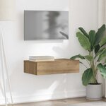 vidaXL Meuble TV avec éclairages LED chêne artisanal 60x35x15 5 cm
