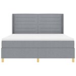 vidaXL Lit à ressorts avec matelas Gris clair 180 x 200 cm tissu