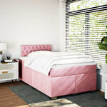 vidaXL Sommier à lattes de lit avec matelas Rose 120x200 cm Velours
