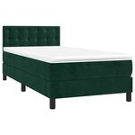 vidaXL Sommier à lattes de lit avec matelas et LED Vert foncé 90x200cm