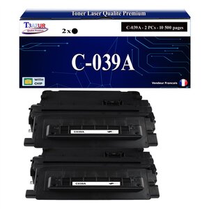 T3AZUR - 2x Toners compatibles avec Canon 039 (0287C001) pour Canon LBP351x LBP352x Noir - 10 500p