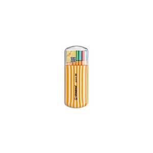 Étui de 20 Stylos-Feutre POINT 88 Pointe Fine 0 4 mm avec attache couleurs assorties x10 STABILO