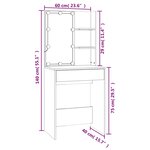 vidaXL Ensemble de coiffeuse avec LED Blanc Bois d'ingénierie