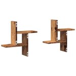 vidaXL Étagères murales 2 Pièces vieux bois 38x12x38 cm bois d'ingénierie