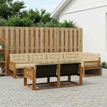 vidaXL Ensemble de canapés d'extérieur 7 Pièces Naturel et Beige