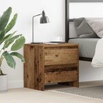 vidaXL Cabinet de chevet avec tiroir Bois ancien 45 x 34 x 44.5 cm