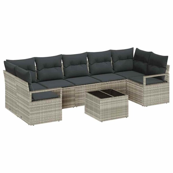 vidaXL Ensemble de canapé de jardin 8 Pièces Gris clair et gris foncé