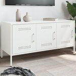 vidaXL Meuble TV blanc 100 5x39x50 5 cm acier