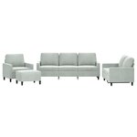 vidaXL Ensemble de canapés 4 Pièces avec coussins Gris clair Velours