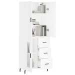 vidaXL Buffet haut Blanc 69 5x34x180 cm Bois d'ingénierie