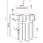 vidaXL Meuble de lavabo mural Bois ancien 39 x 35 x 63 cm