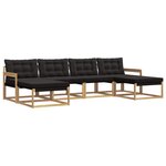 vidaXL Ensemble de canapés d'extérieur 6 Pièces Blanc et noir