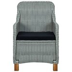 vidaXL Salon de jardin 3 Pièces avec coussins résine tressée gris clair