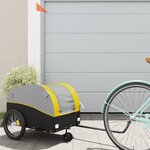 vidaXL Remorque de vélo noir et jaune 30 kg fer