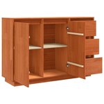 vidaXL Buffet avec tiroir Marron 111 x 34 x 75 cm Bois de pin massif