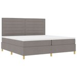 vidaXL Lit à ressorts avec matelas Taupe 200 x 200 cm tissu