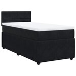vidaXL Sommier à lattes de lit et matelas Noir 80x200 cm Velours