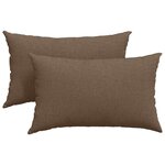vidaXL Coussins de canapé 2 Pièces Marron 50 x 30 cm tissu