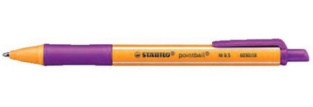 Stylo à bille rétractable pointball  lilas stabilo