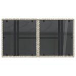 vidaXL Table de jardin dessus en verre gris clair 100x55x73 cm rotin