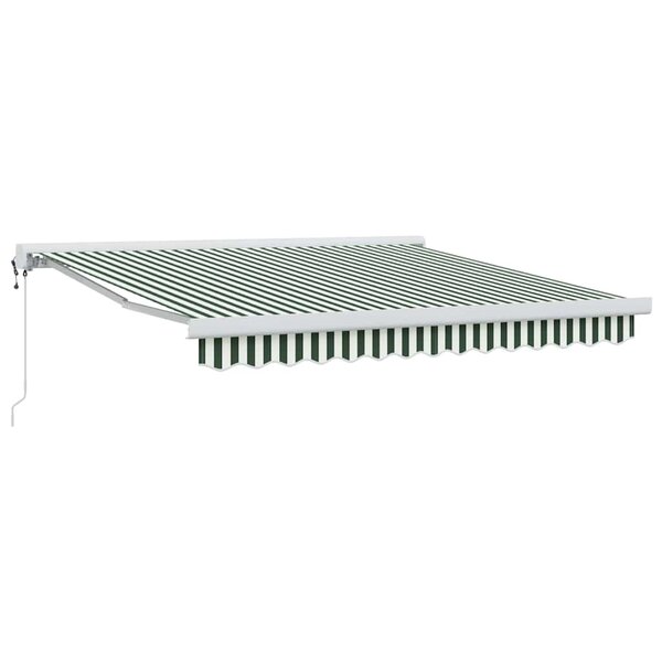 vidaXL Auvent Rétractable Vert et blanc 350 x 250 cm Tissu  Métal