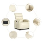 vidaXL Fauteuil inclinable électrique crème similicuir
